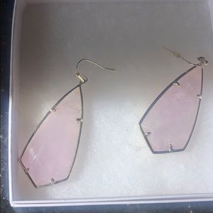 Kenda Scott quartz pink rose earrings